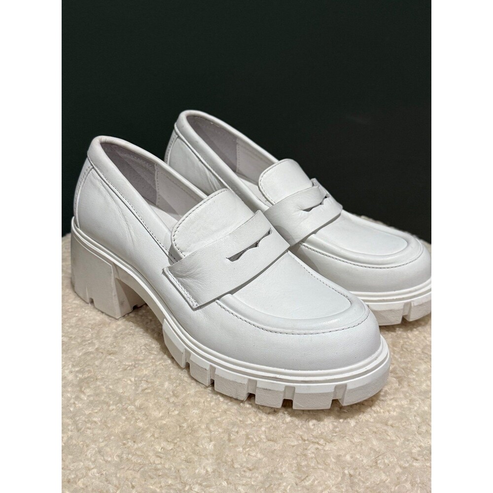 Steve Madden Women's Approach Loafers Chunky Sole Bone Size 6